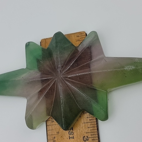 Dynamic Rainbow Fluorite Starburst Natural Gemstone Sculpture Black Stand 146g - Picture 8 of 12